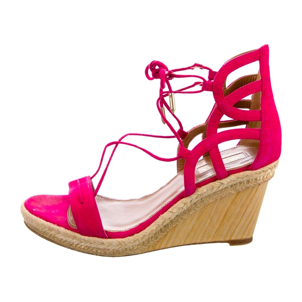 Aquazurra Pink Suede Wedges Size 41